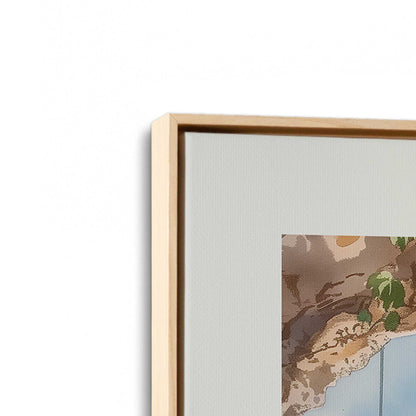 [Color:American Maple], Picture of art in a American Maple frame at an angle