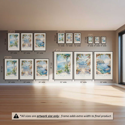 Bella Vita Views, Set of 3 Prints on Canvas