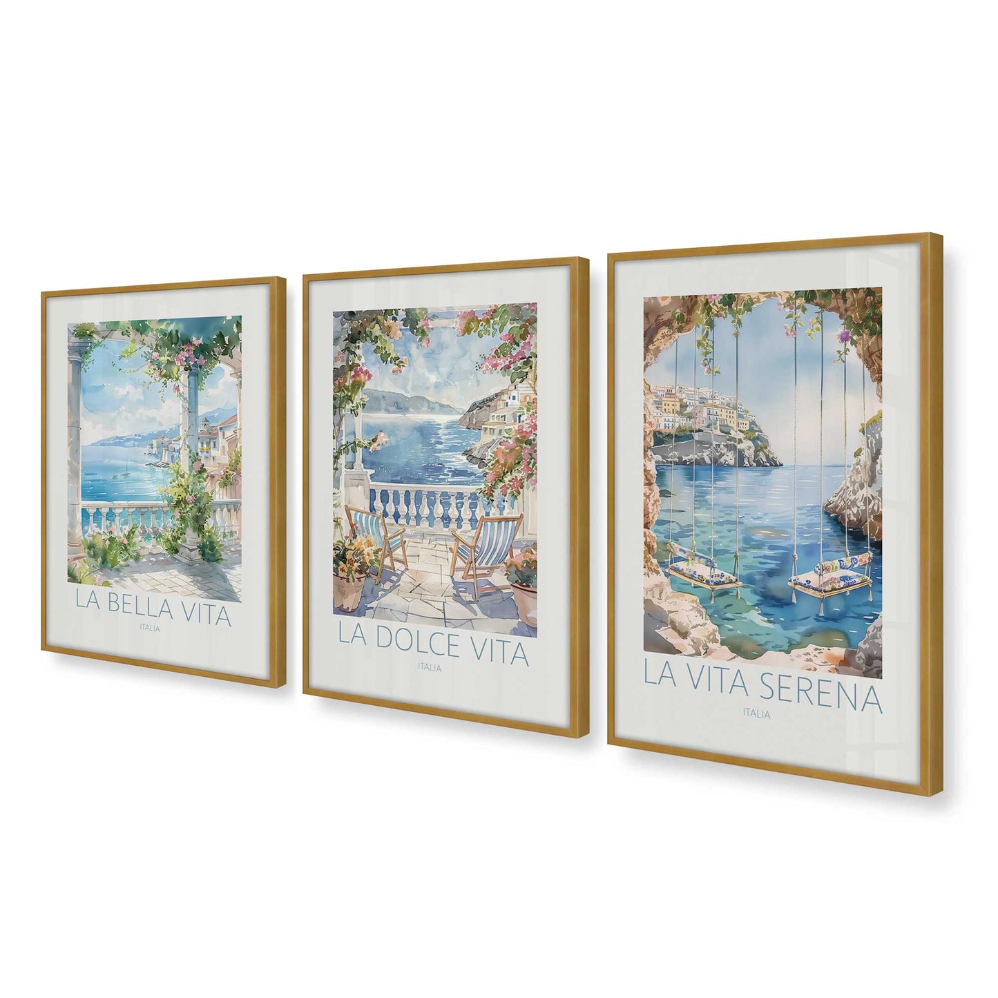 [Color:Polished Gold], Picture of art in a Polished Gold frame at an angle