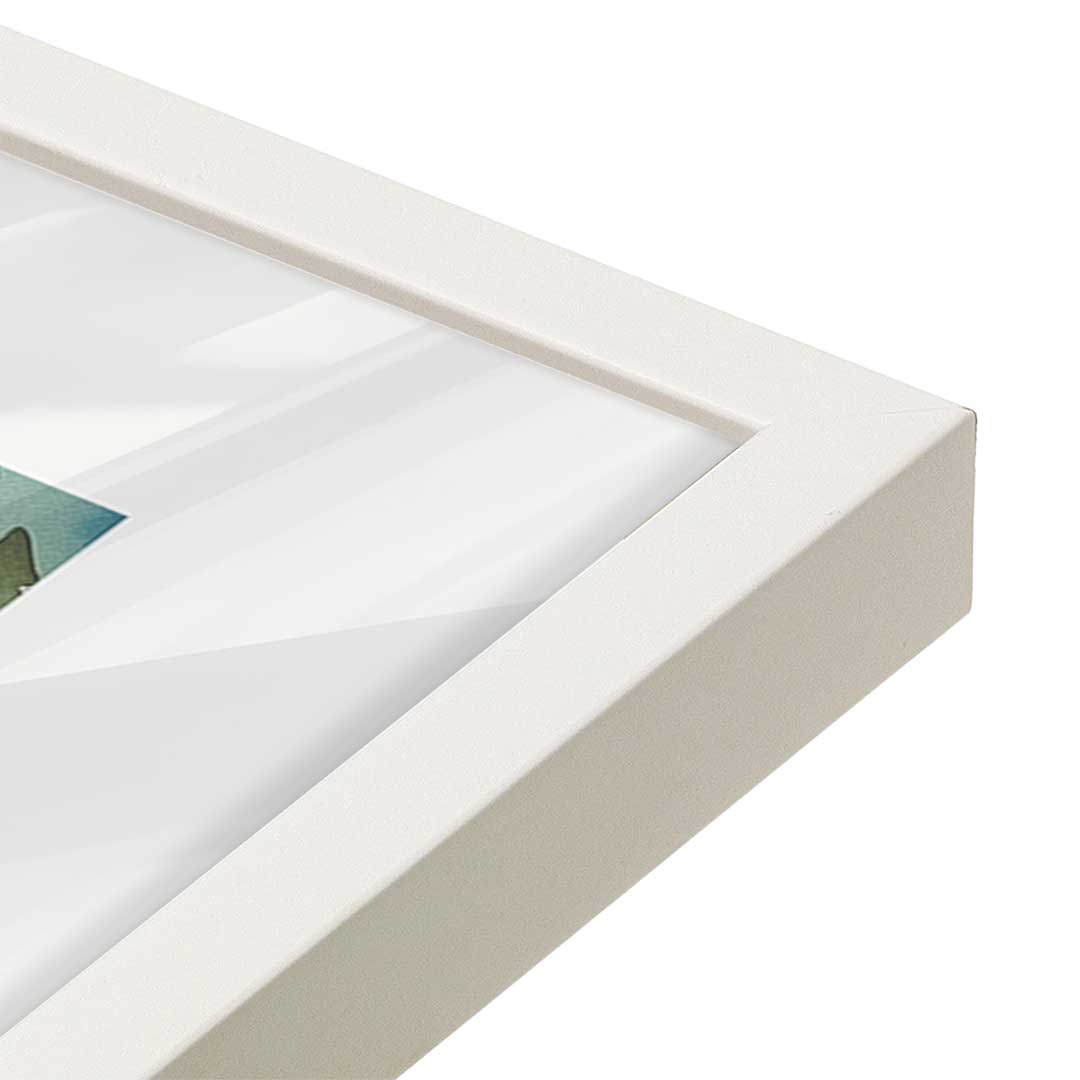 [Color:Opaque White], Picture of art in an Opaque White frame of the corner