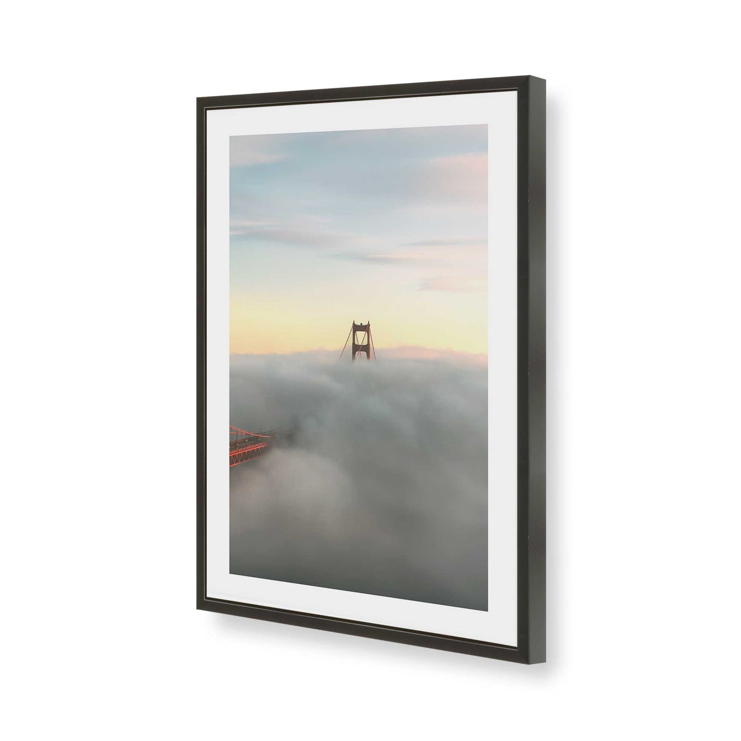 [Color:Satin Black], Picture of art in a Satin Black frame of the corner