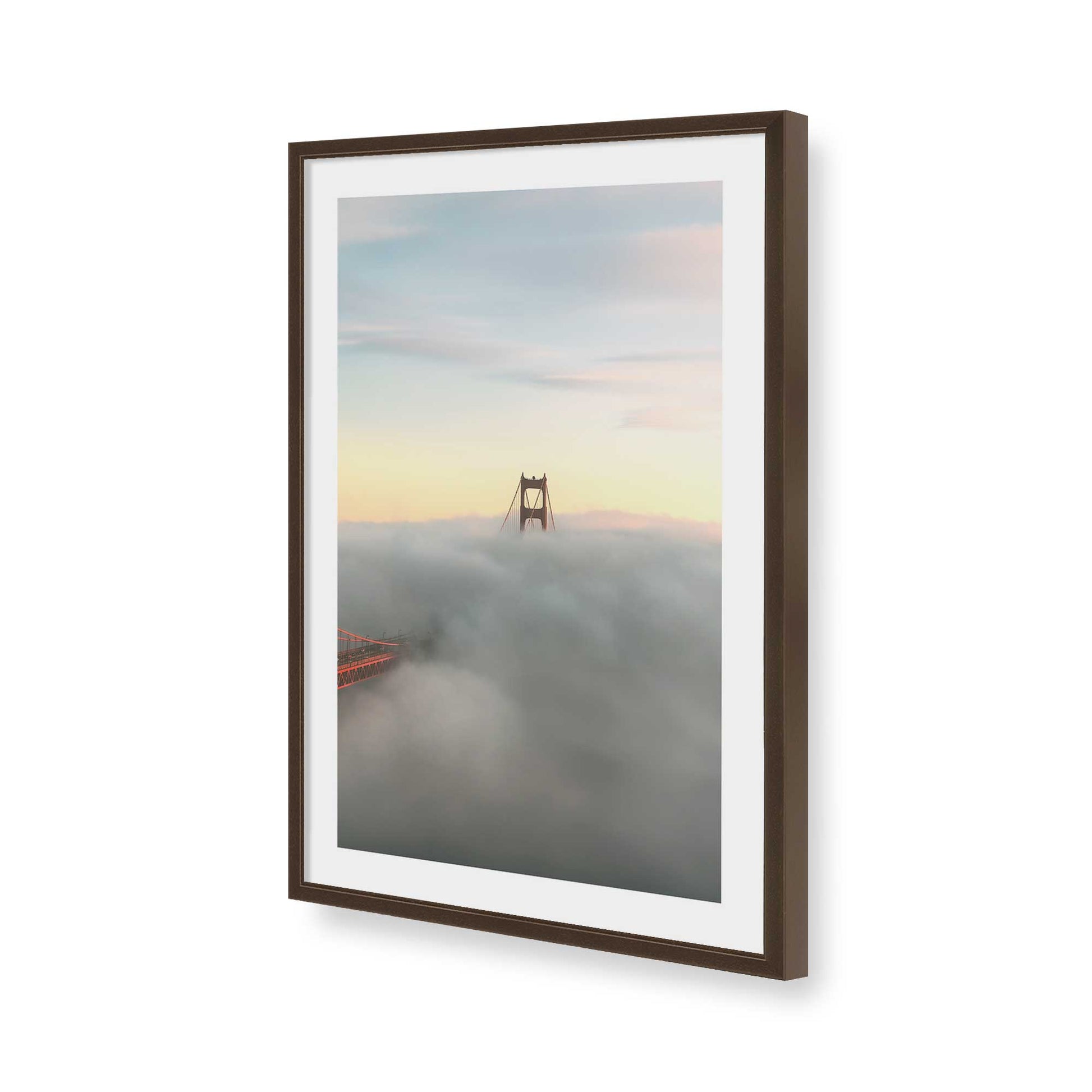 [Color:Brown], Picture of art in a Brown frame of the corner