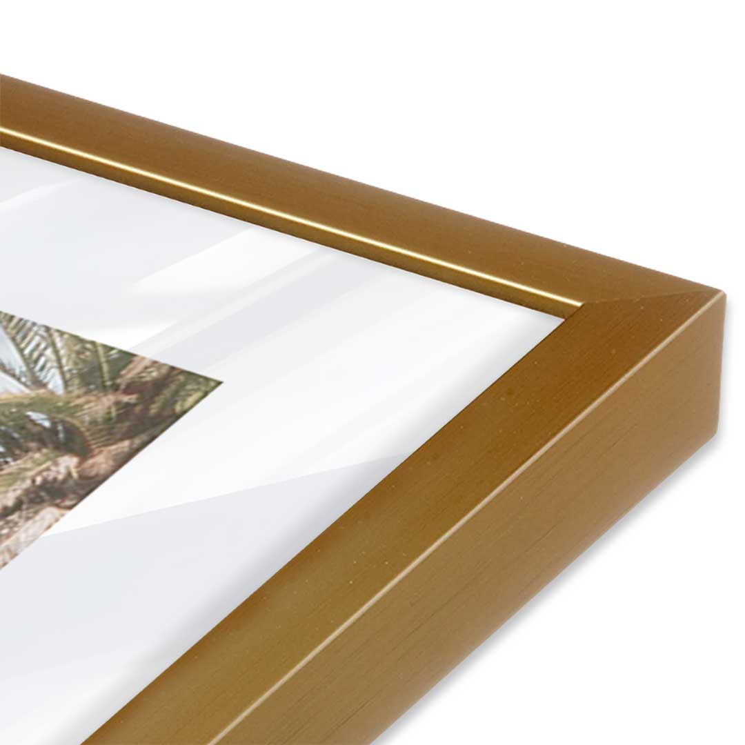 [Color:Polished Gold], Picture of art in a Polished Gold frame at an angle