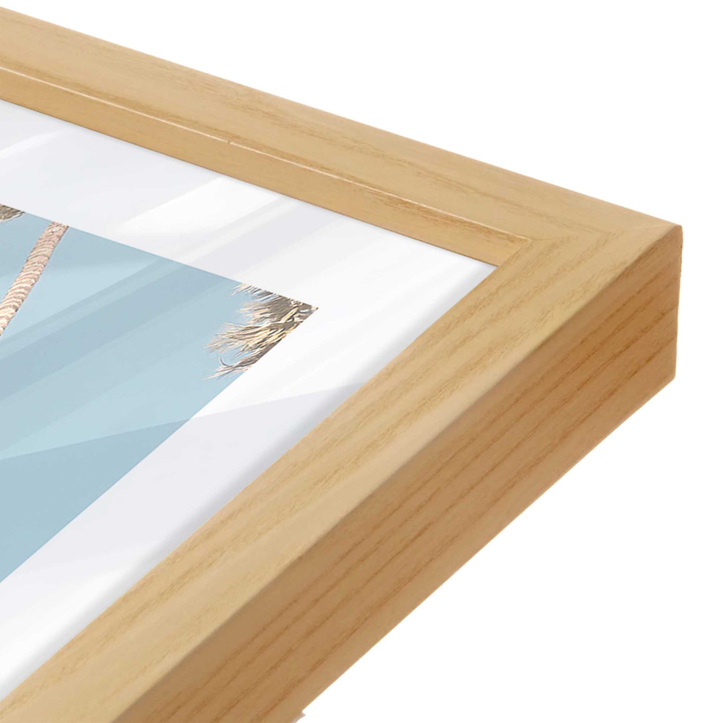 [Color:American Maple], Picture of art in a American Maple frame at an angle