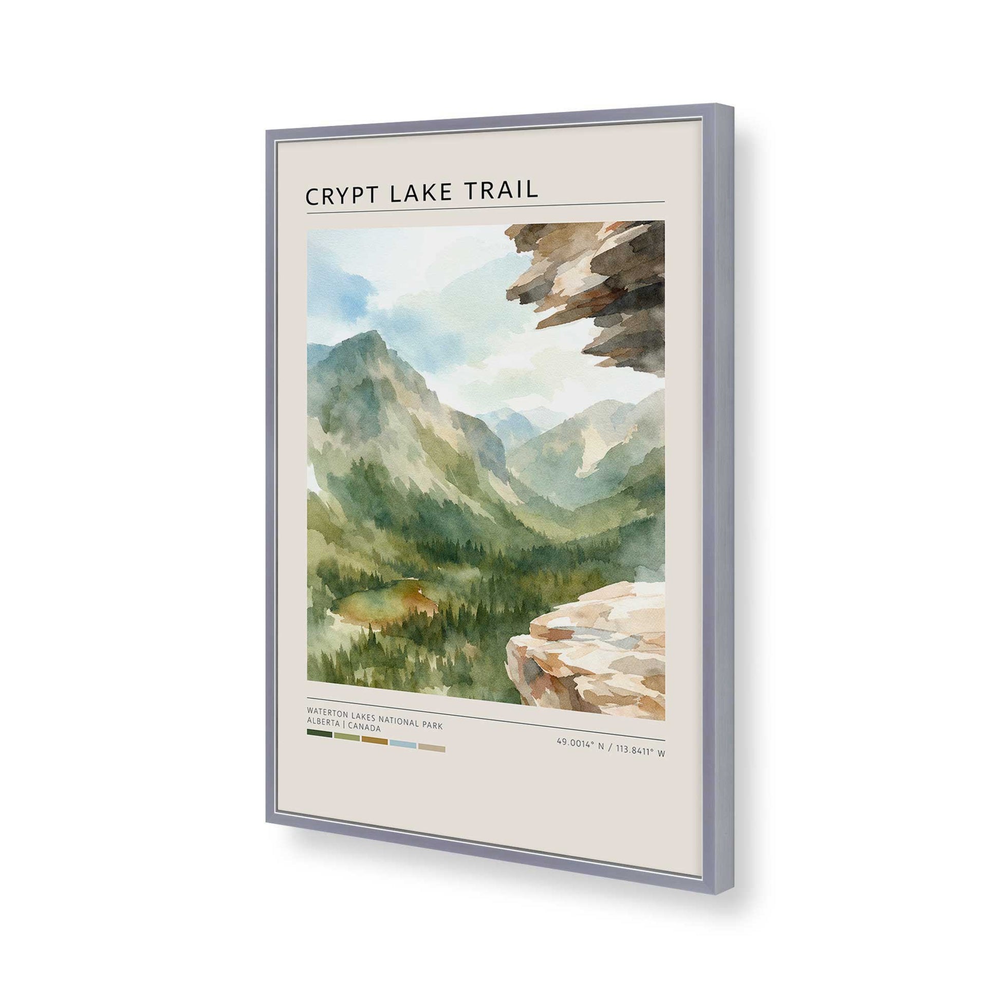 [Color:Polished Chrome], Picture of art in a Polished Chrome frame of the corner