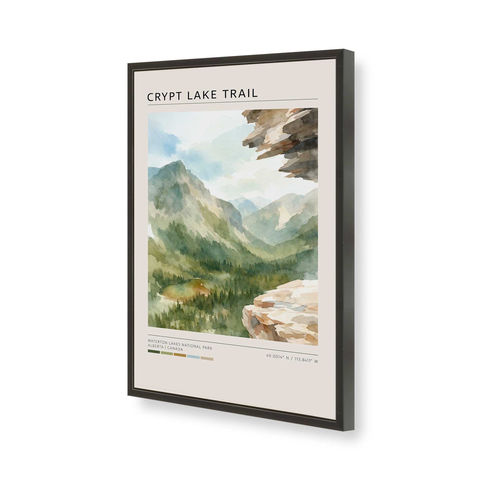 [Color:Satin Black], Picture of art in a Satin Black frame of the corner