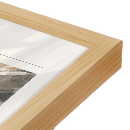[Color:American Maple], Picture of art in a American Maple frame at an angle
