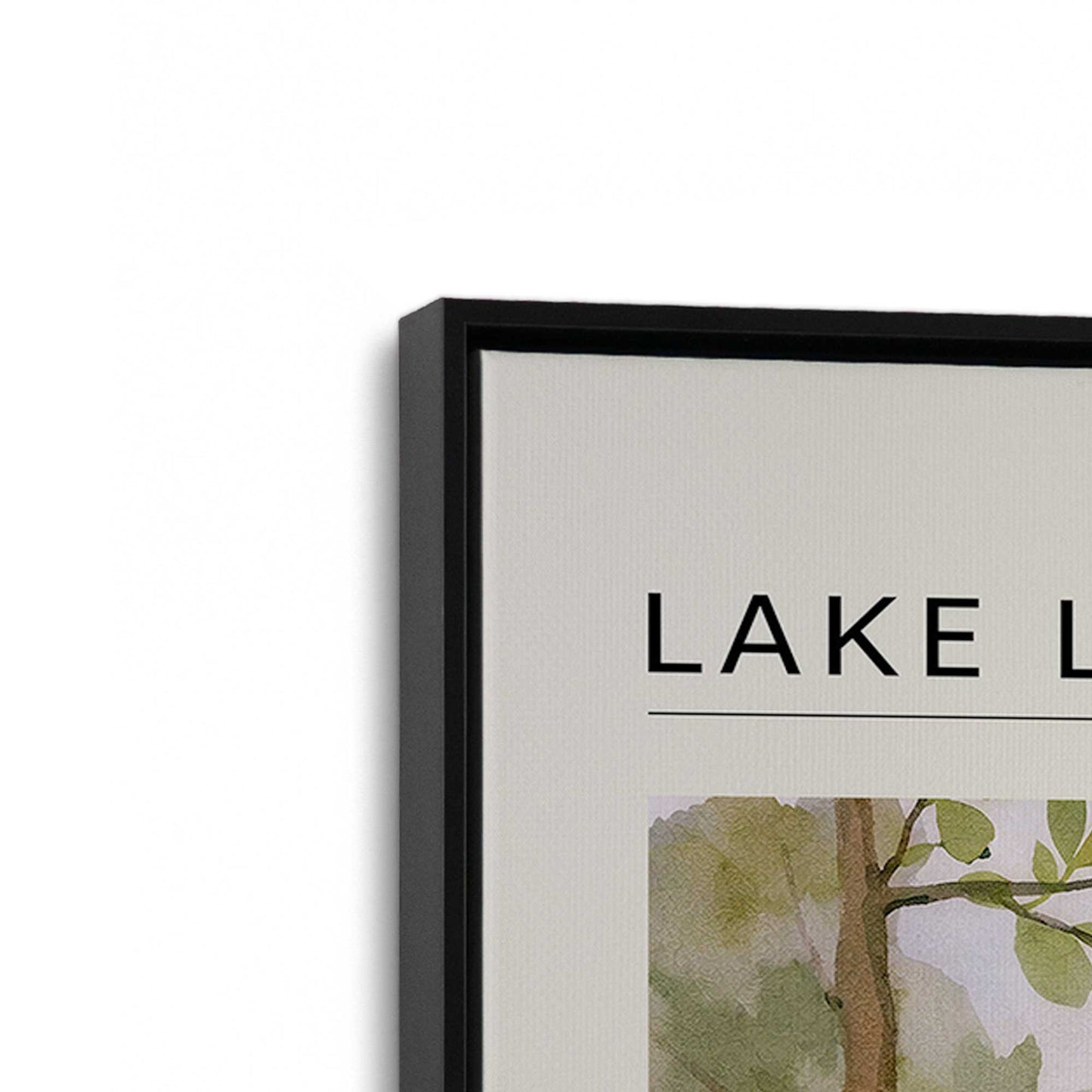 [Color:Satin Black], Picture of art in a Satin Black frame at an angle