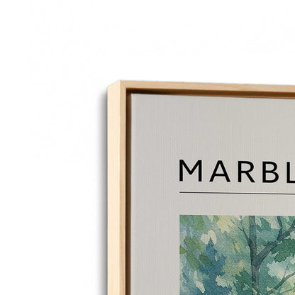 [Color:American Maple], Picture of art in a American Maple frame at an angle