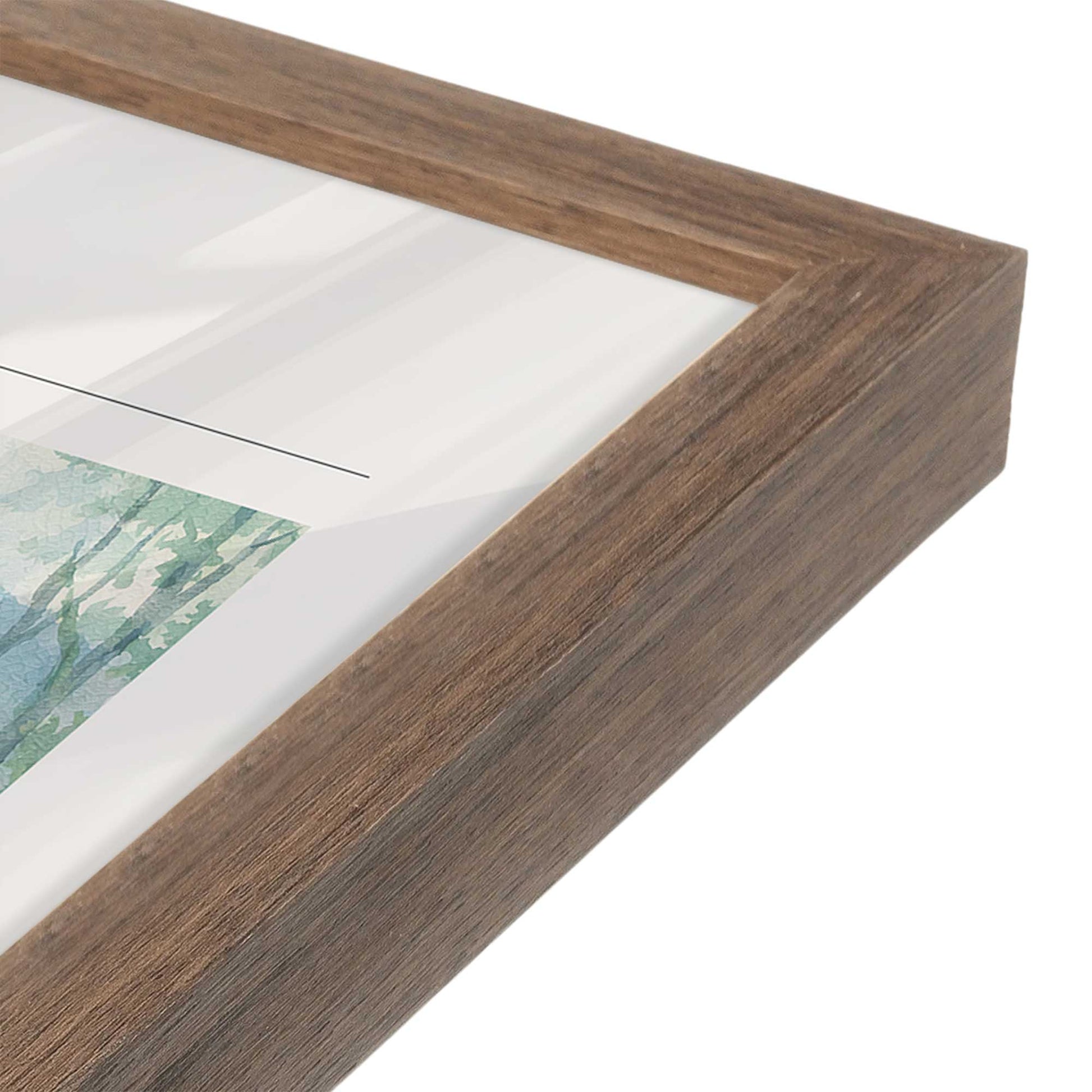 [Color:Walnut], Picture of art in a Walnut frame at an angle