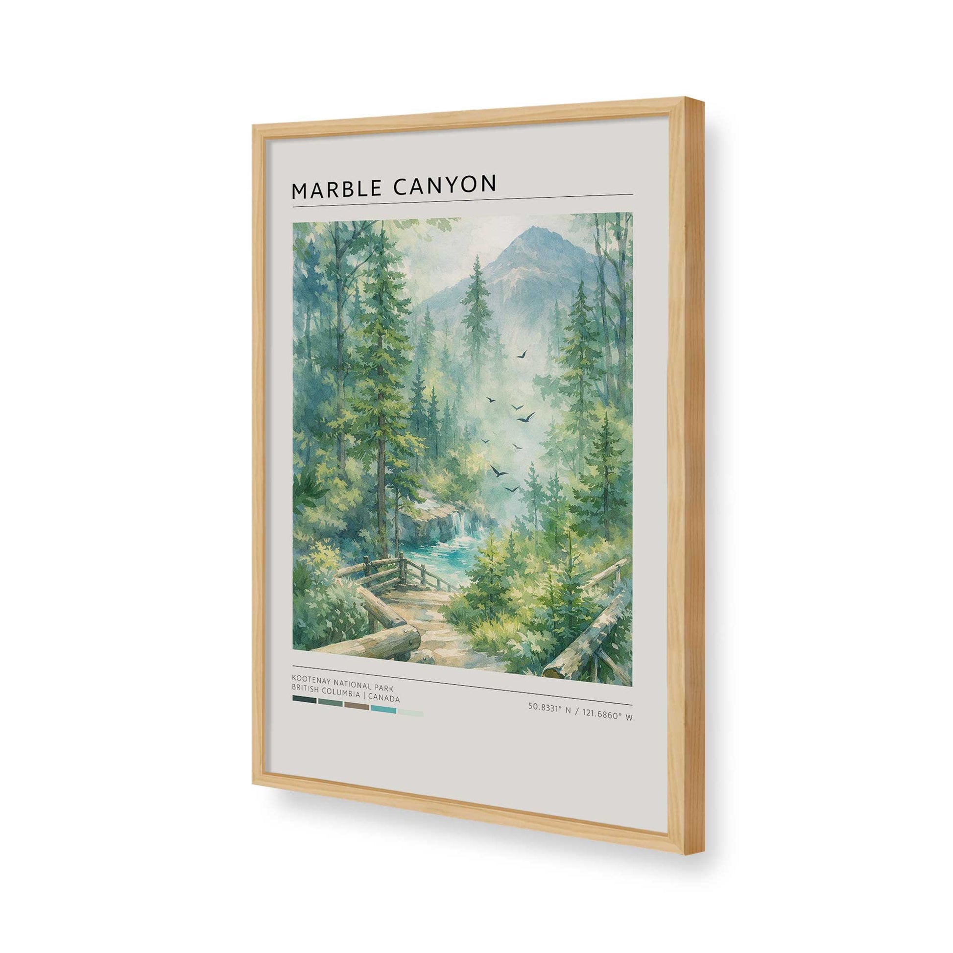 [Color:American Maple], Picture of art in a American Maple frame of the corner