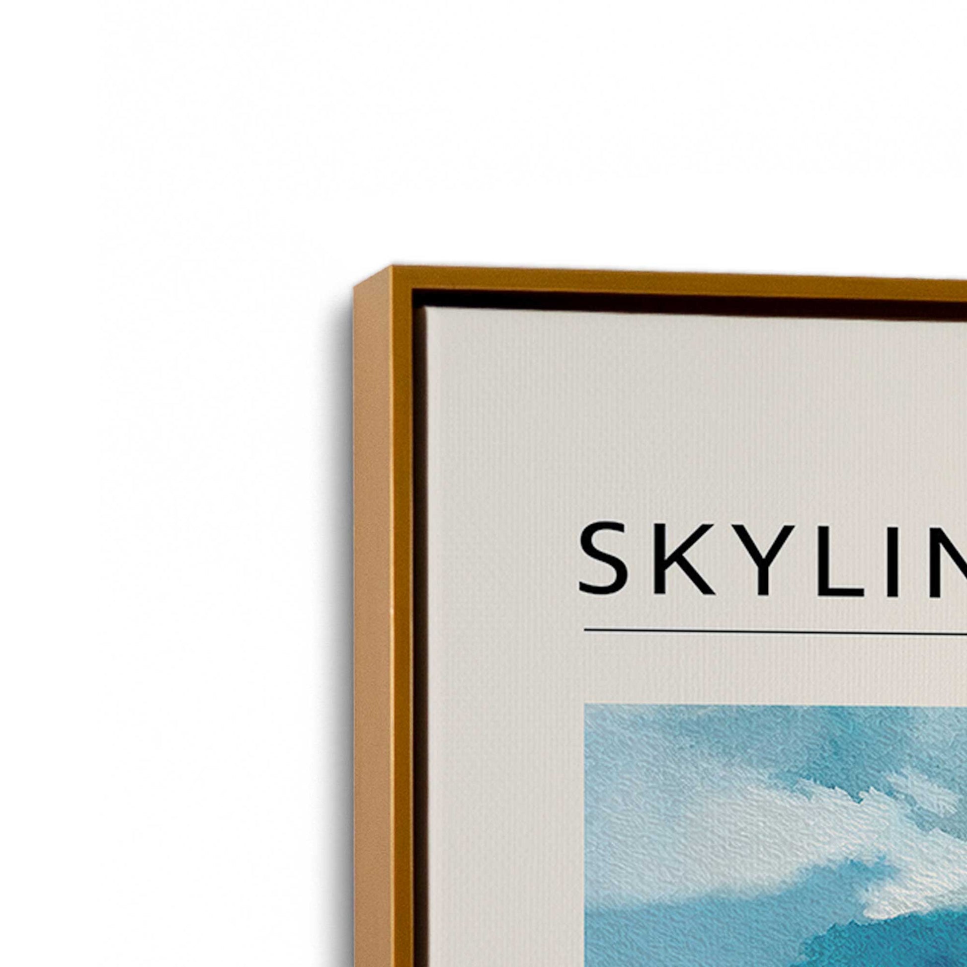 [Color:Polished Gold], Picture of art in a Polished Gold frame at an angle