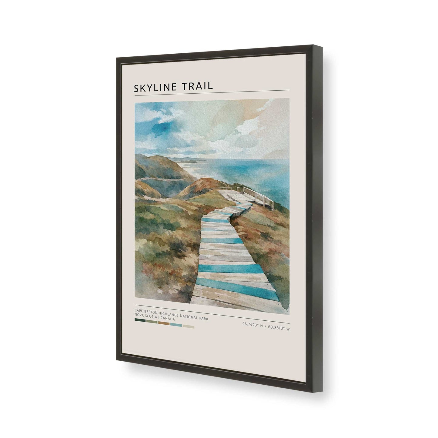 [Color:Satin Black], Picture of art in a Satin Black frame of the corner