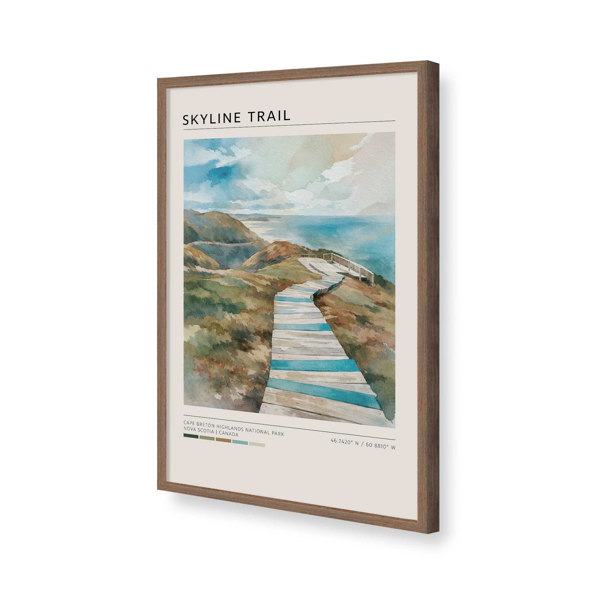 [Color:Walnut], Picture of art in a Walnut frame of the corner