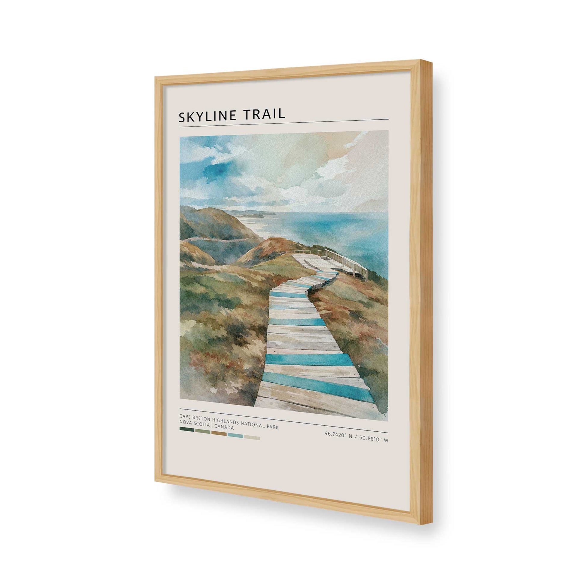 [Color:American Maple], Picture of art in a American Maple frame of the corner