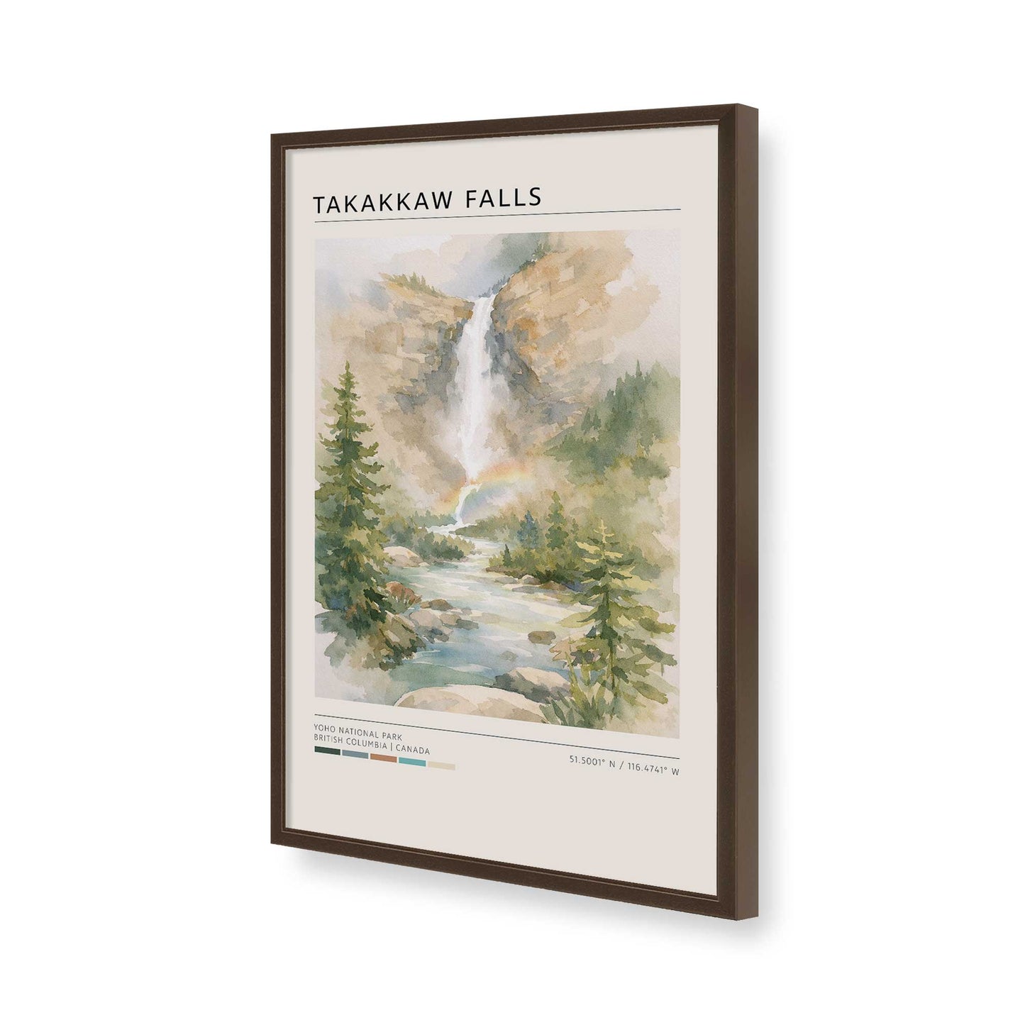 [Color:Brown], Picture of art in a Brown frame of the corner