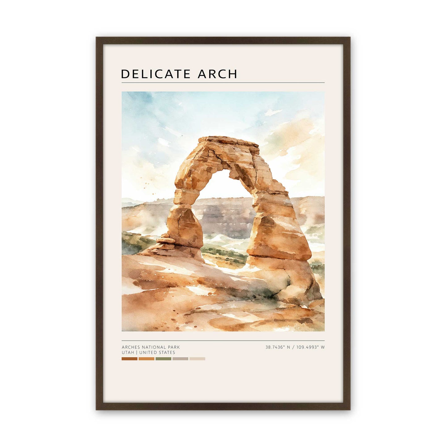 [Color:Brown], Picture of art in a Brown frame