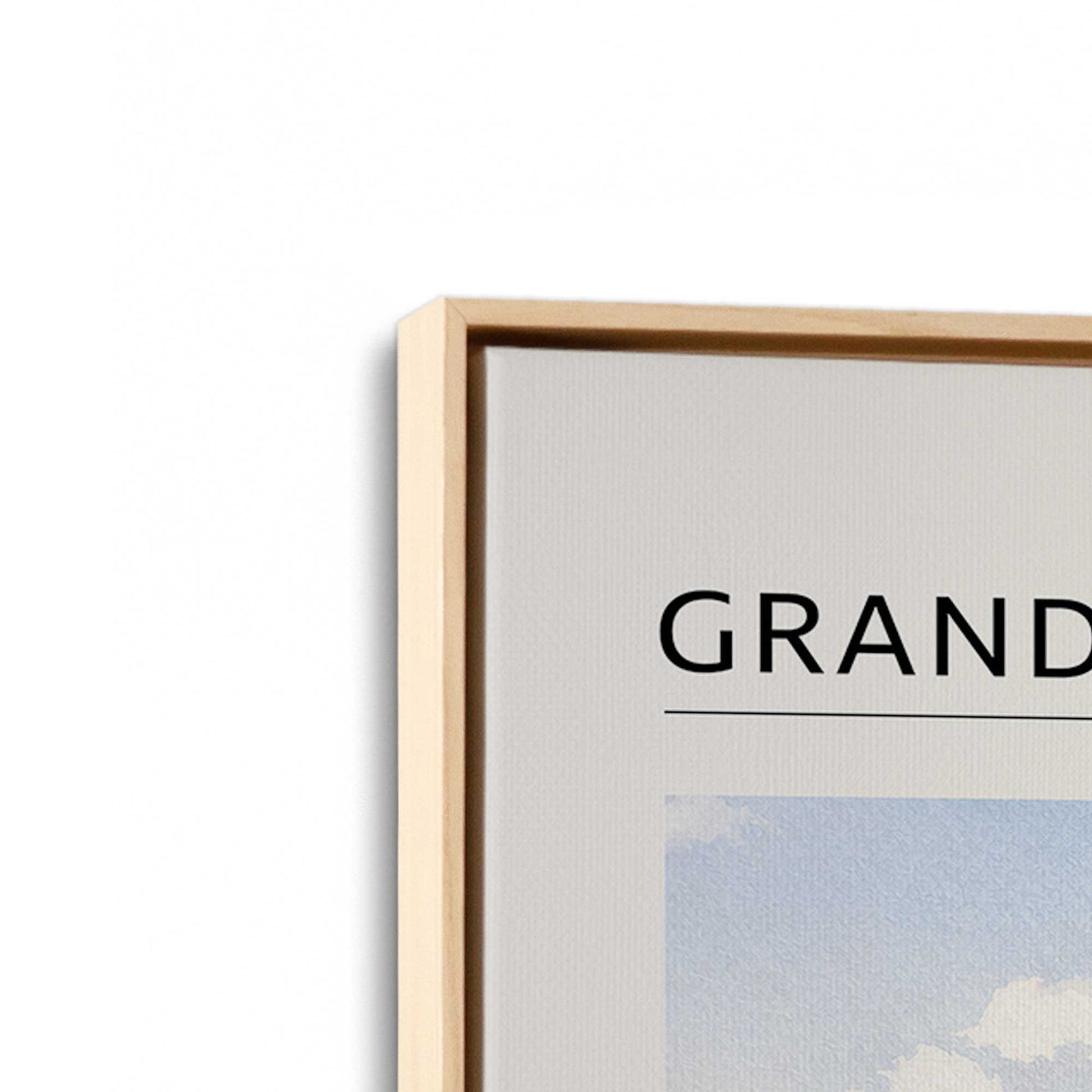 [Color:American Maple], Picture of art in a American Maple frame at an angle