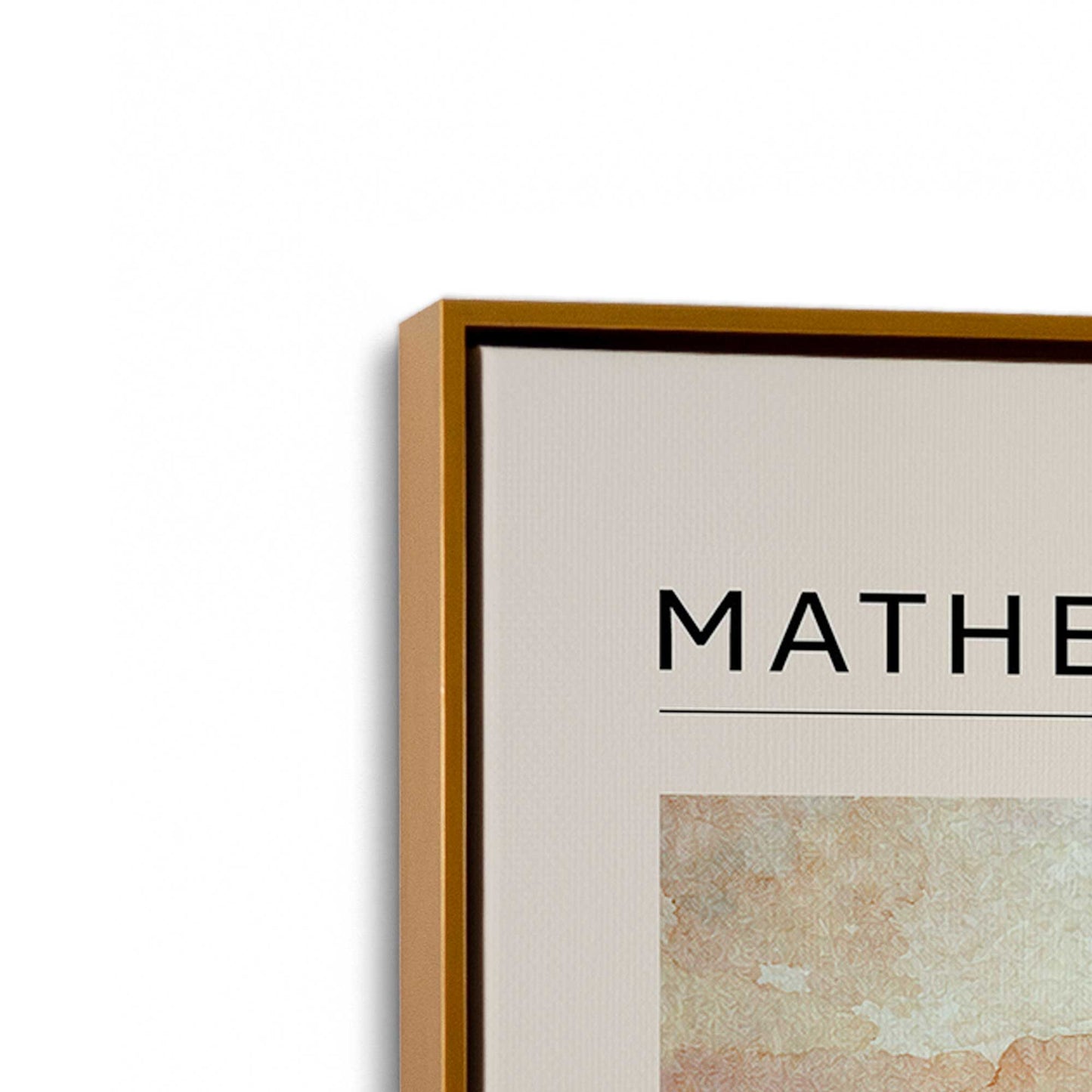 [Color:Polished Gold], Picture of art in a Polished Gold frame at an angle