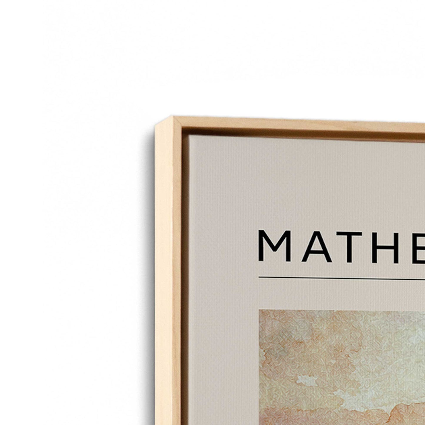 [Color:American Maple], Picture of art in a American Maple frame at an angle