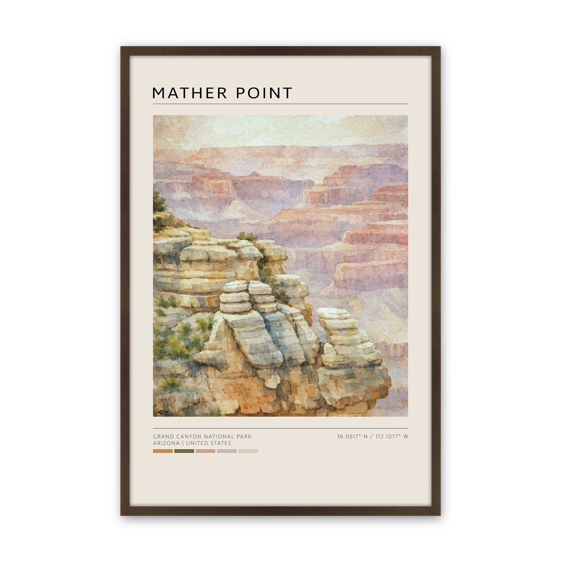 [Color:Brown], Picture of art in a Brown frame
