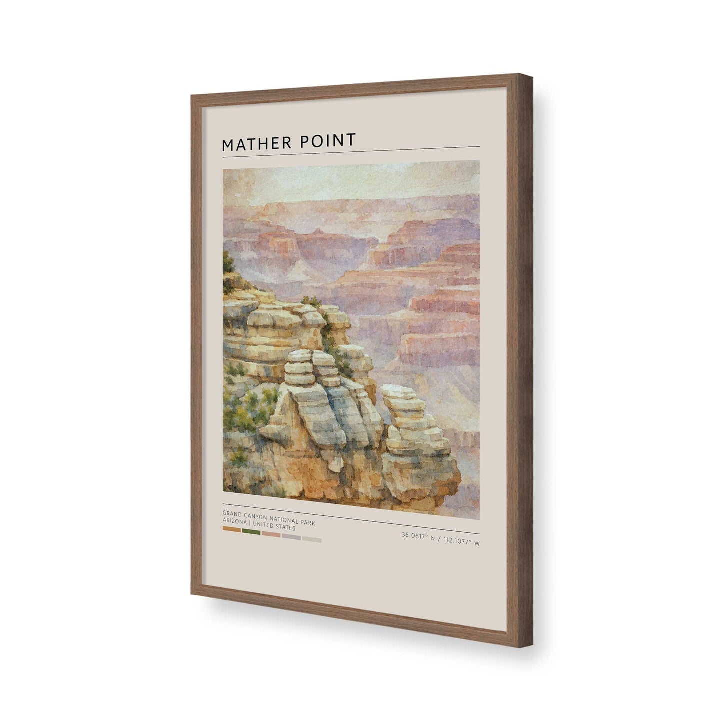 [Color:Walnut], Picture of art in a Walnut frame of the corner