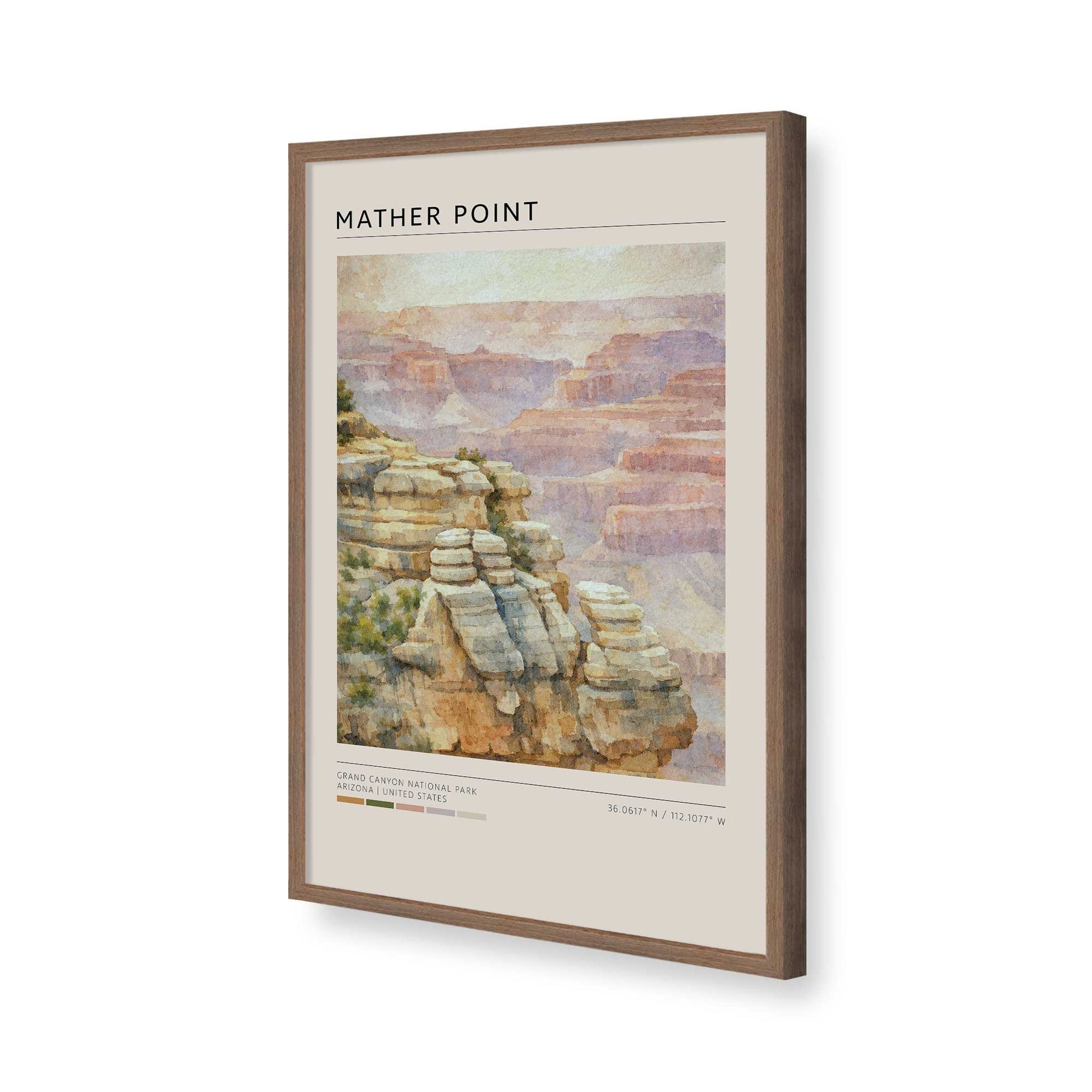 [Color:Walnut], Picture of art in a Walnut frame of the corner