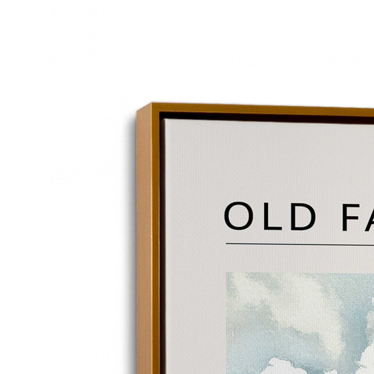 [Color:Polished Gold], Picture of art in a Polished Gold frame at an angle