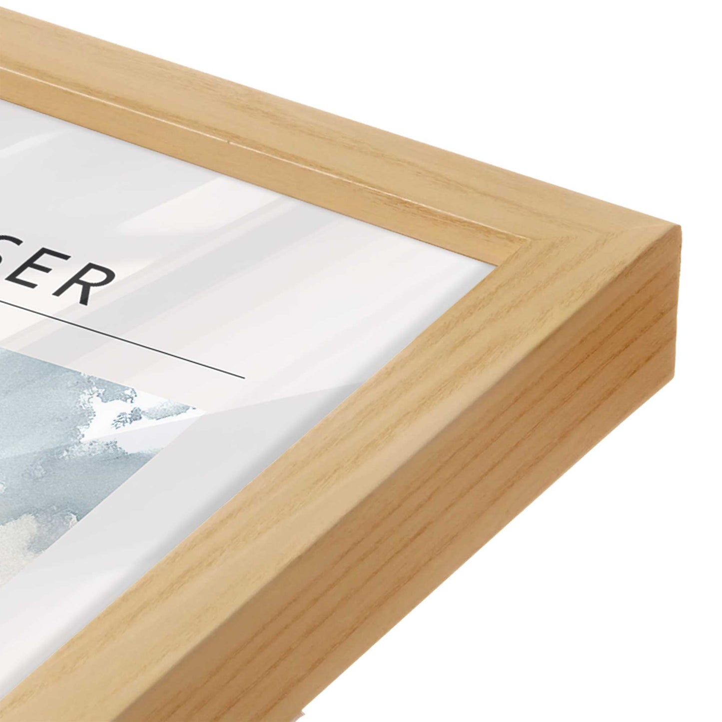 [Color:American Maple], Picture of art in a American Maple frame at an angle