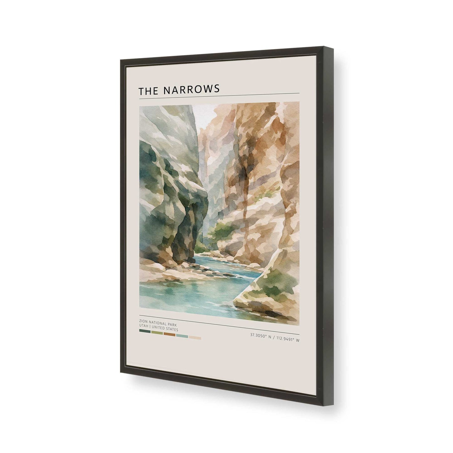 [Color:Satin Black], Picture of art in a Satin Black frame of the corner