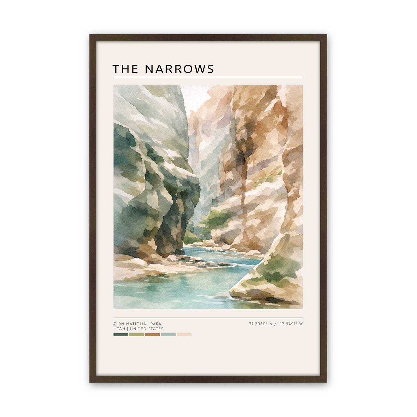 [Color:Brown], Picture of art in a Brown frame