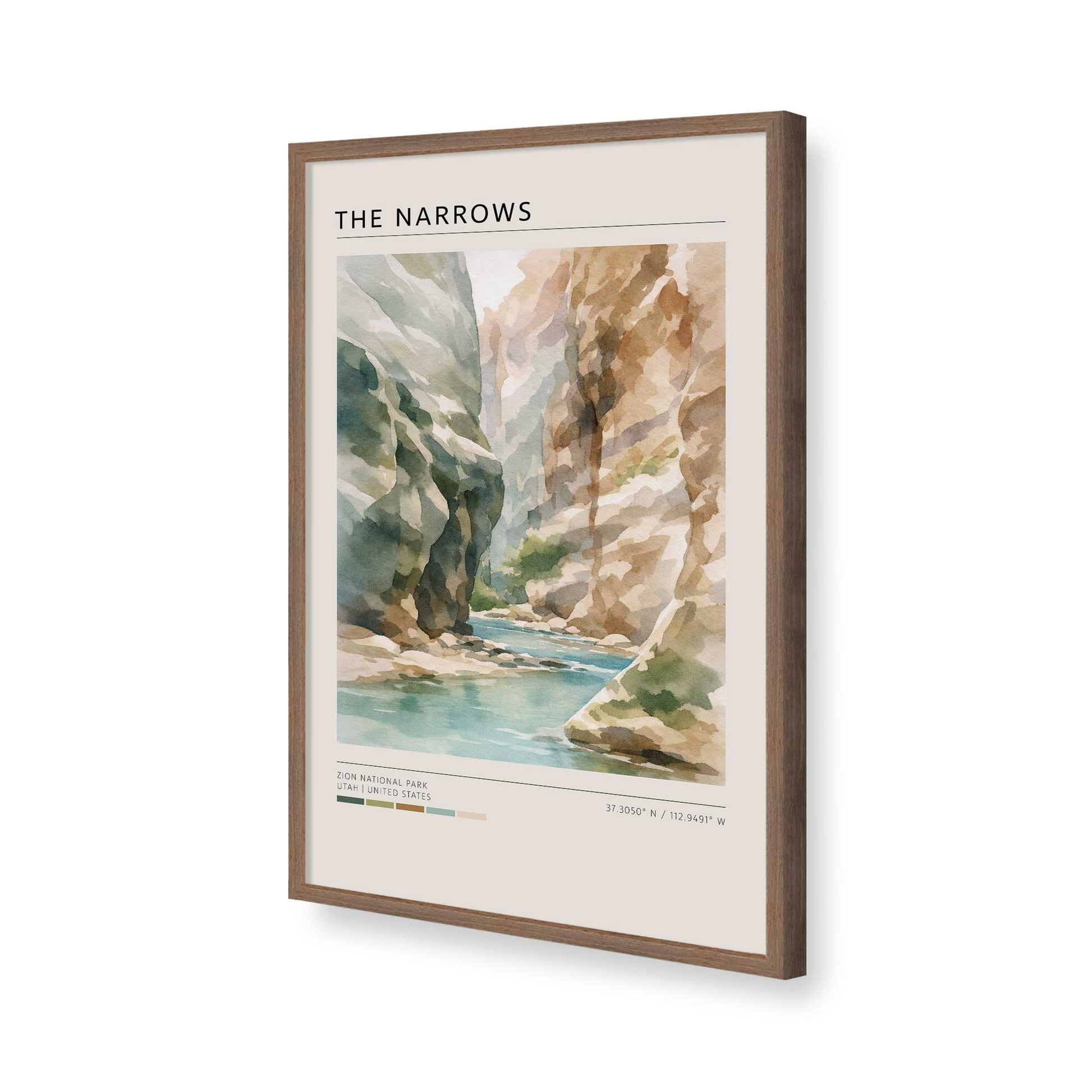 [Color:Walnut], Picture of art in a Walnut frame of the corner