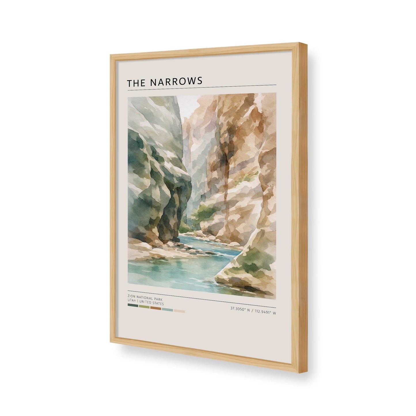 [Color:American Maple], Picture of art in a American Maple frame of the corner