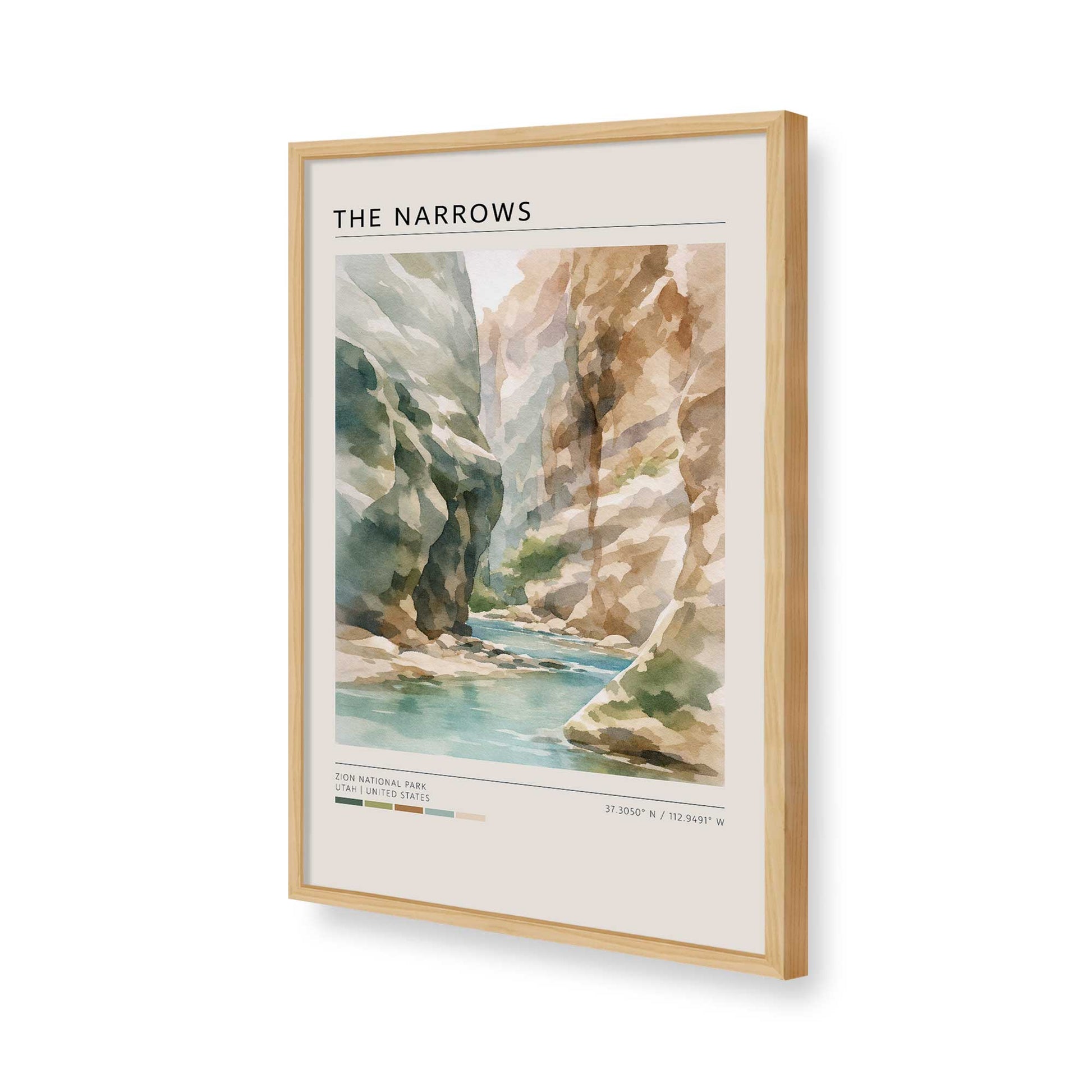 [Color:American Maple], Picture of art in a American Maple frame of the corner