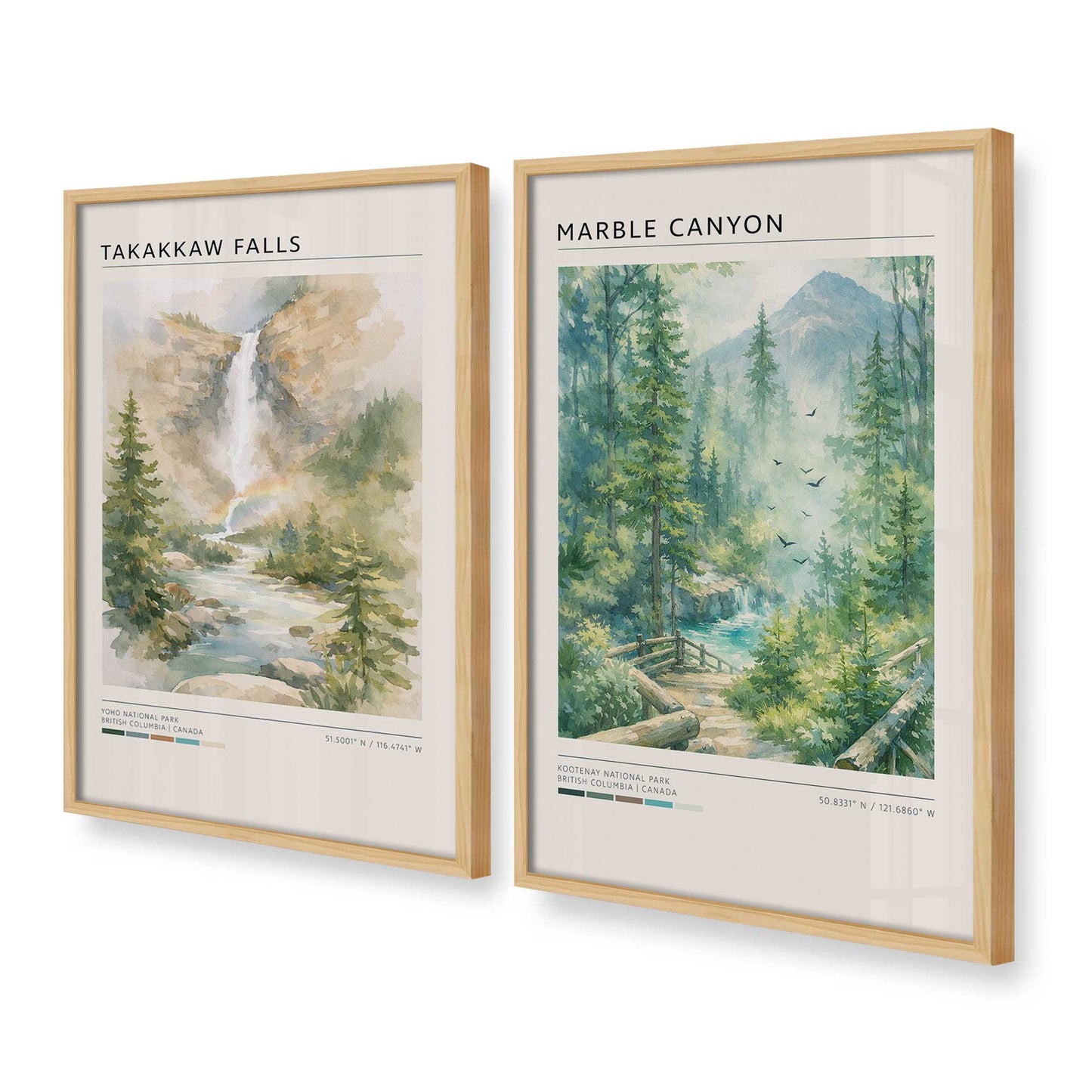 [Color:American Maple], Picture of art in a American Maple frame at an angle