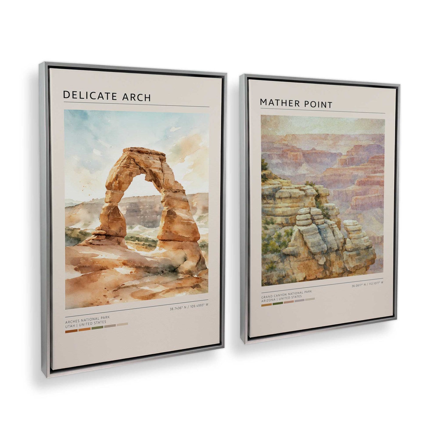 [Color:Polished Chrome], Picture of art in a Polished Chrome frame at an angle