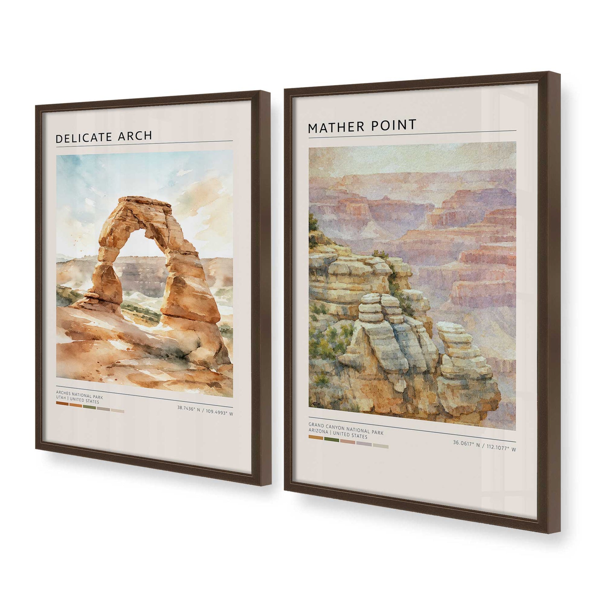 [Color:Belvinder Brown], Picture of art in a Belvinder Brown frame at an angle
