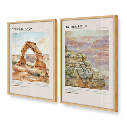 [Color:American Maple], Picture of art in a American Maple frame at an angle