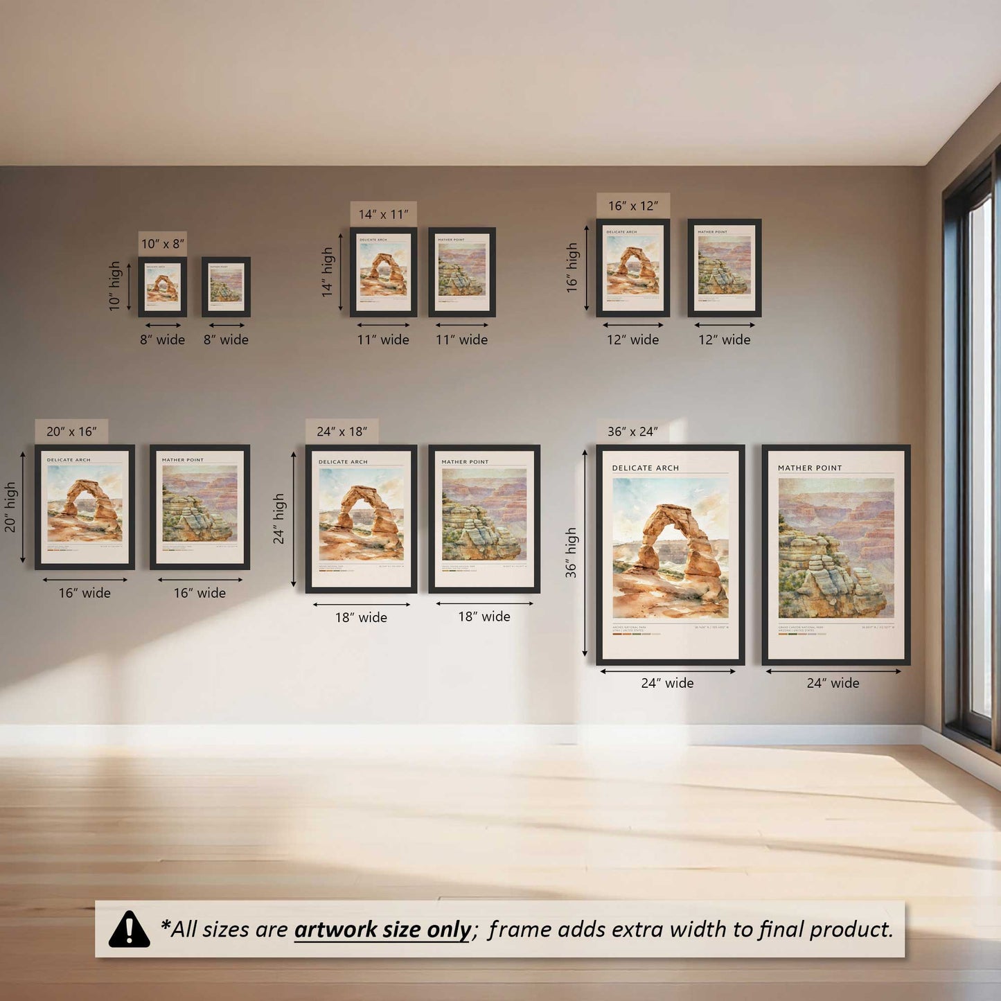 Delicate Arch & Mather Point Set of 2 Prints