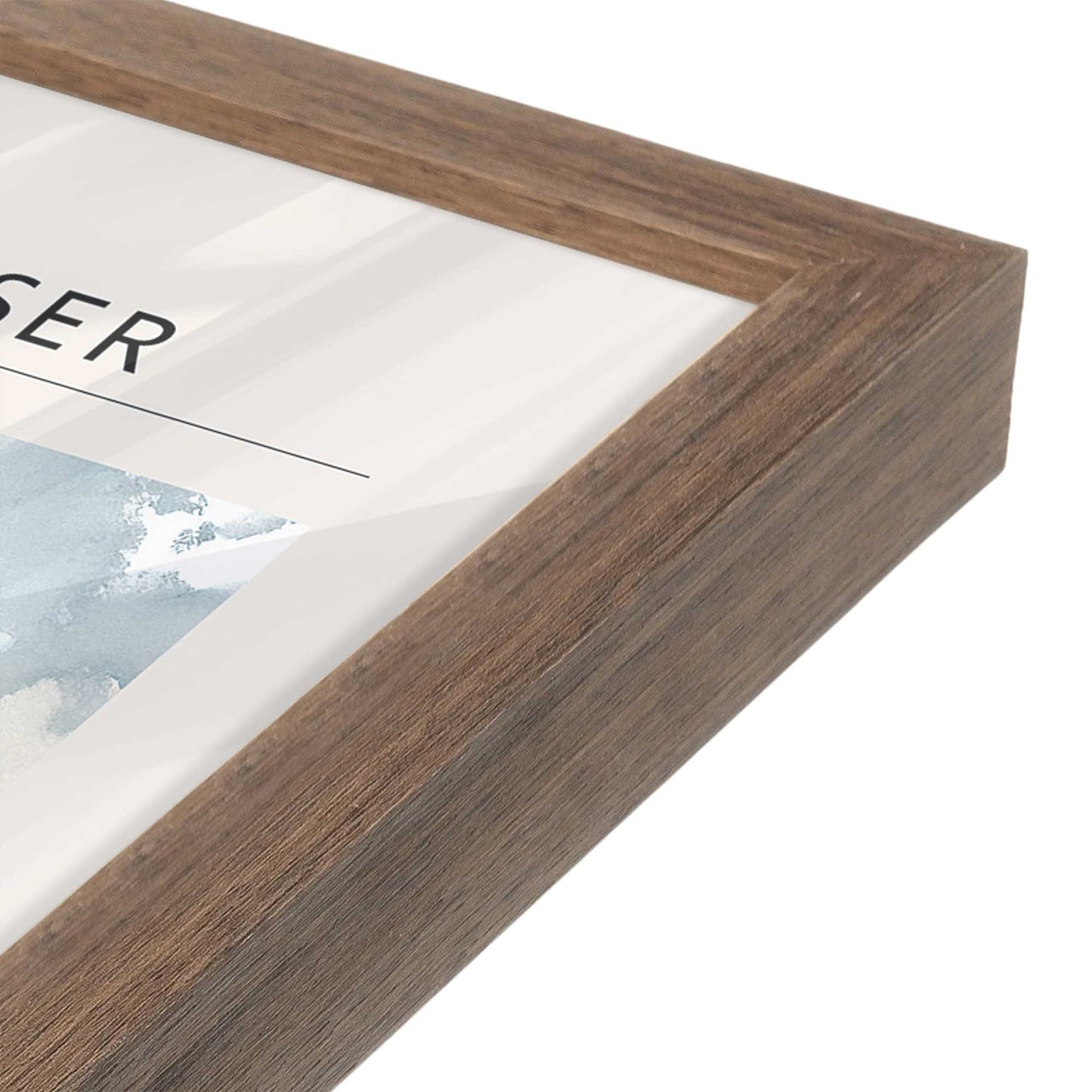 [Color:Walnut], Picture of art in a Walnut frame of the corner