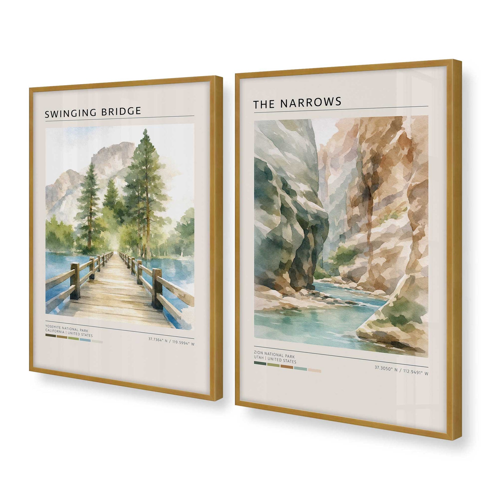 [Color:Polished Gold], Picture of art in a Polished Gold frame at an angle
