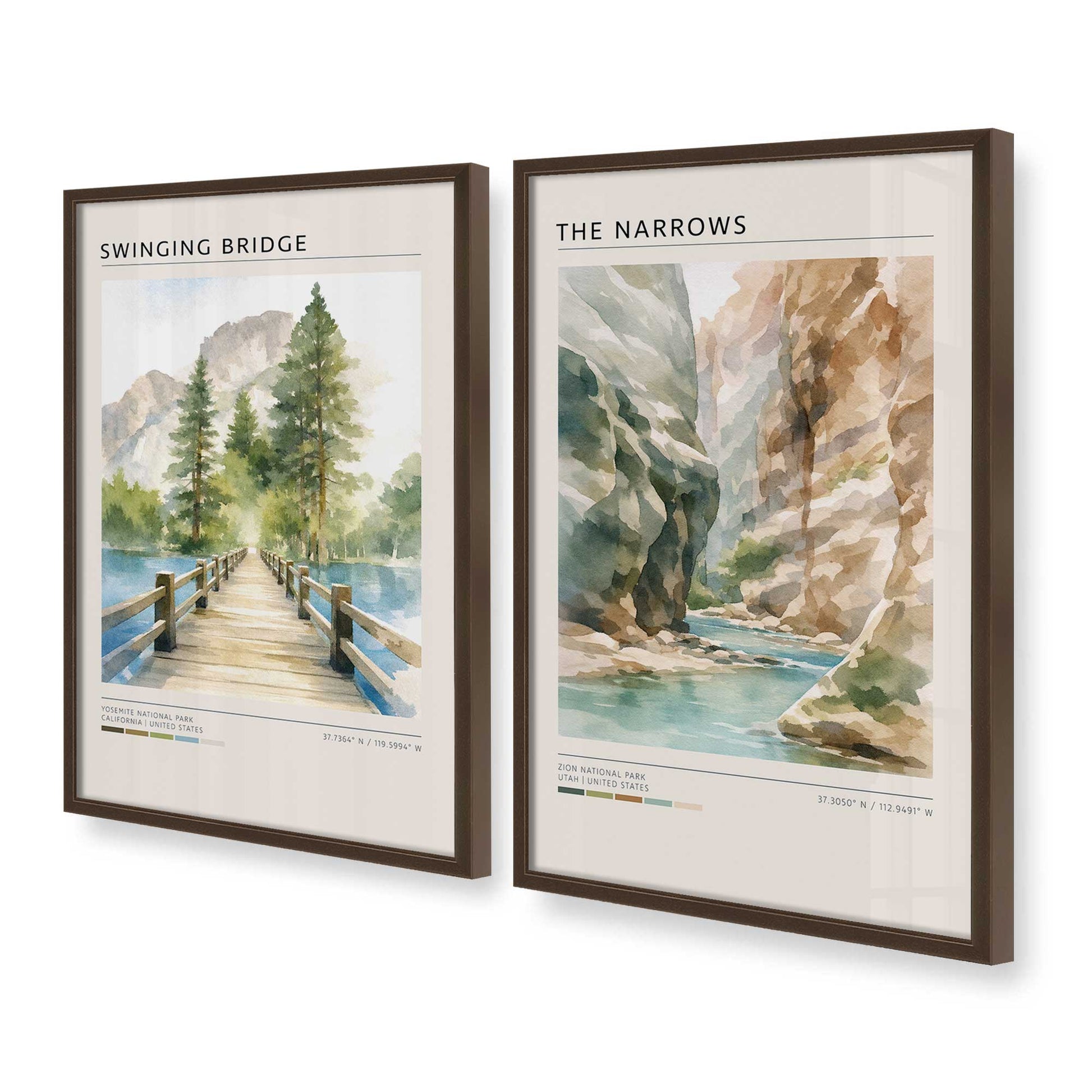 [Color:Belvinder Brown], Picture of art in a Belvinder Brown frame at an angle