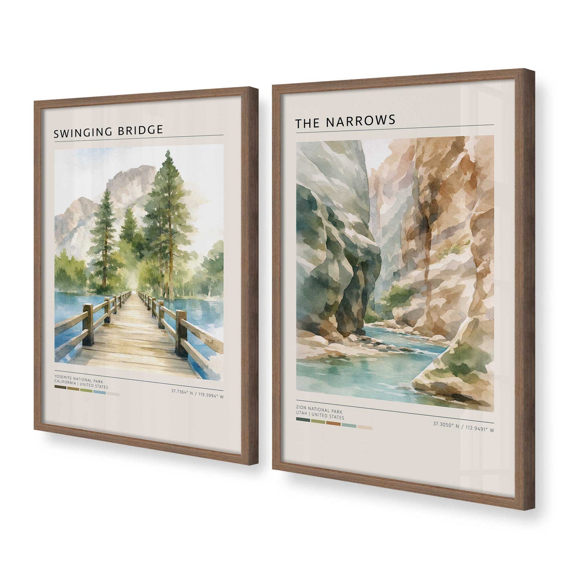 [Color:Walnut], Picture of art in a Walnut frame at an angle