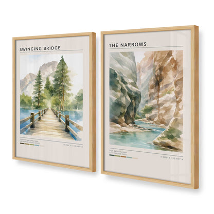 [Color:American Maple], Picture of art in a American Maple frame at an angle