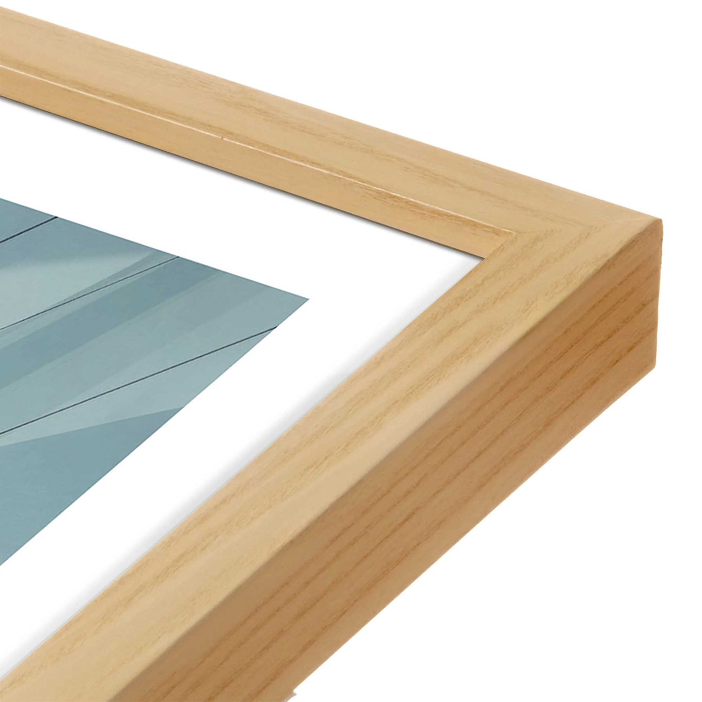 [Color:American Maple], Picture of art in a American Maple frame at an angle