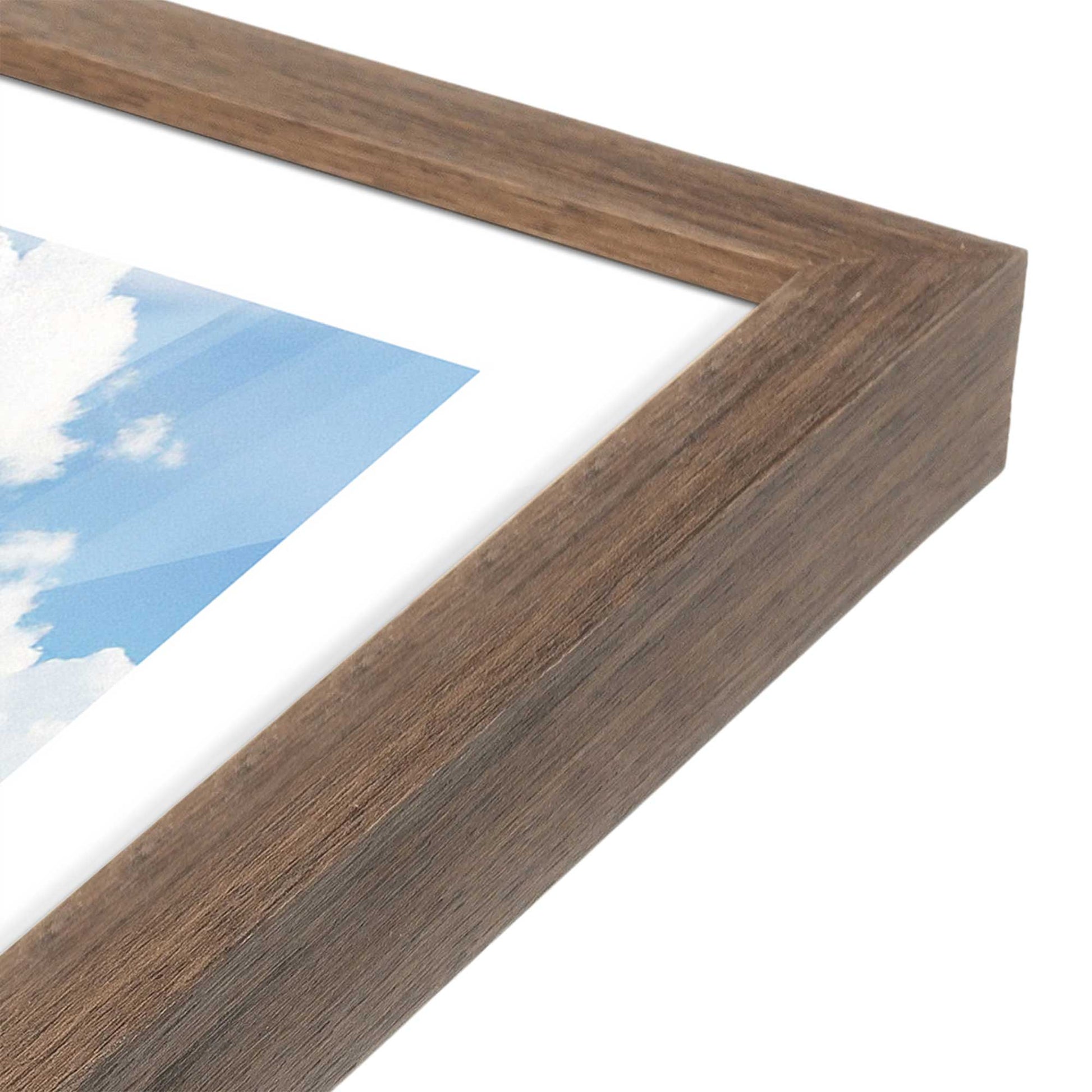 [Color:Walnut], Picture of art in a Walnut frame at an angle