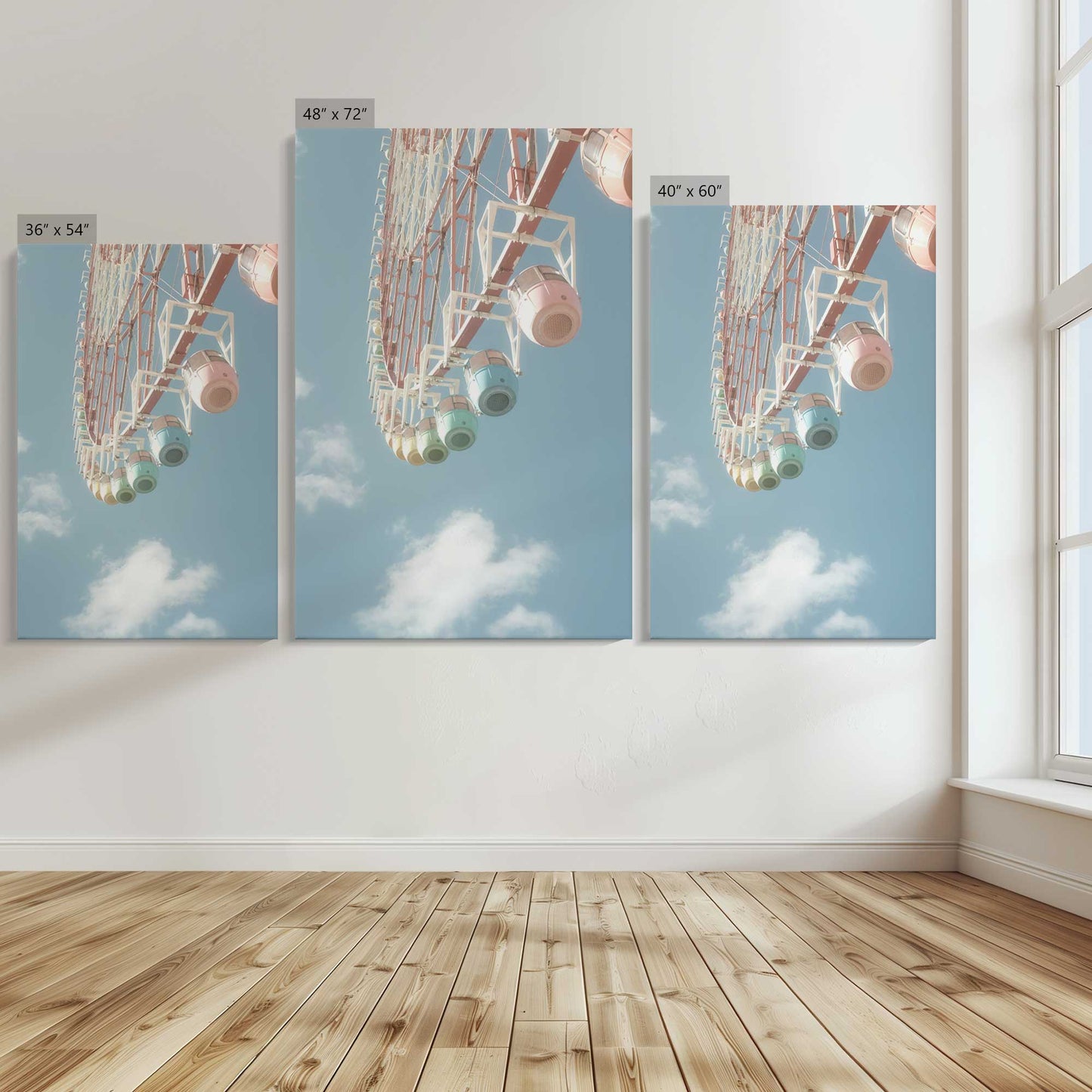 [Color:Stretched Canvas], Image showing the size comparisons