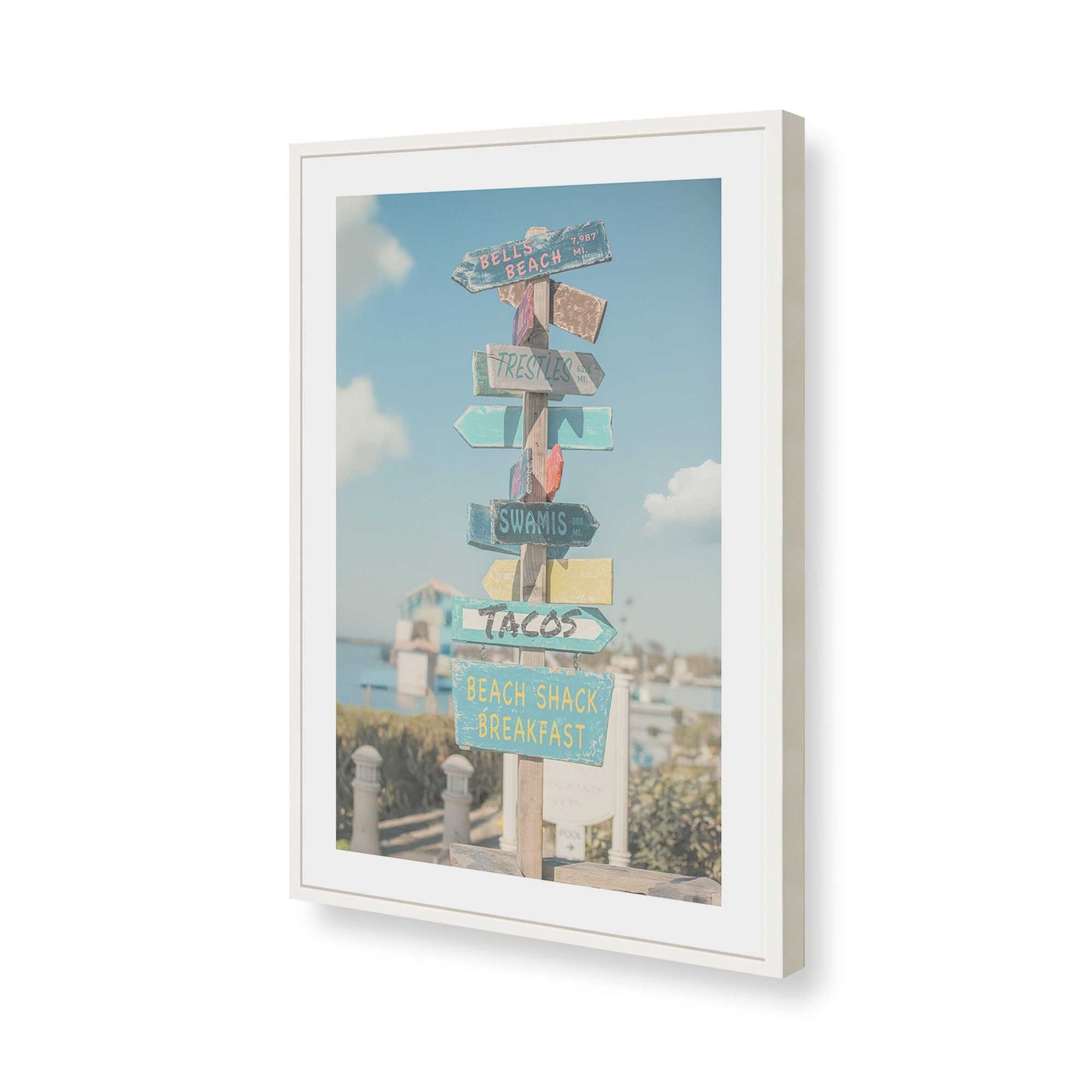 [Color:Opaque White], Picture of art in a Opaque White frame of the corner