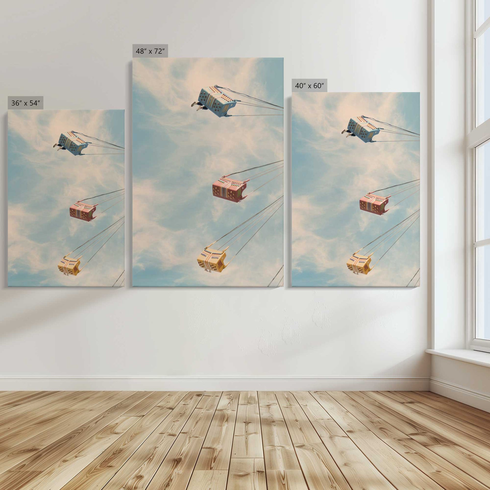 [Color:Stretched Canvas], Image showing the size comparisons