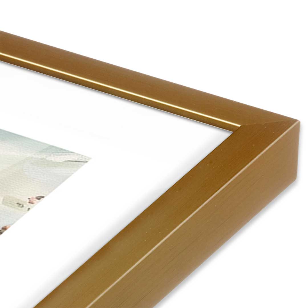 [Color:Polished Gold], Picture of art in a Polished Gold frame at an angle